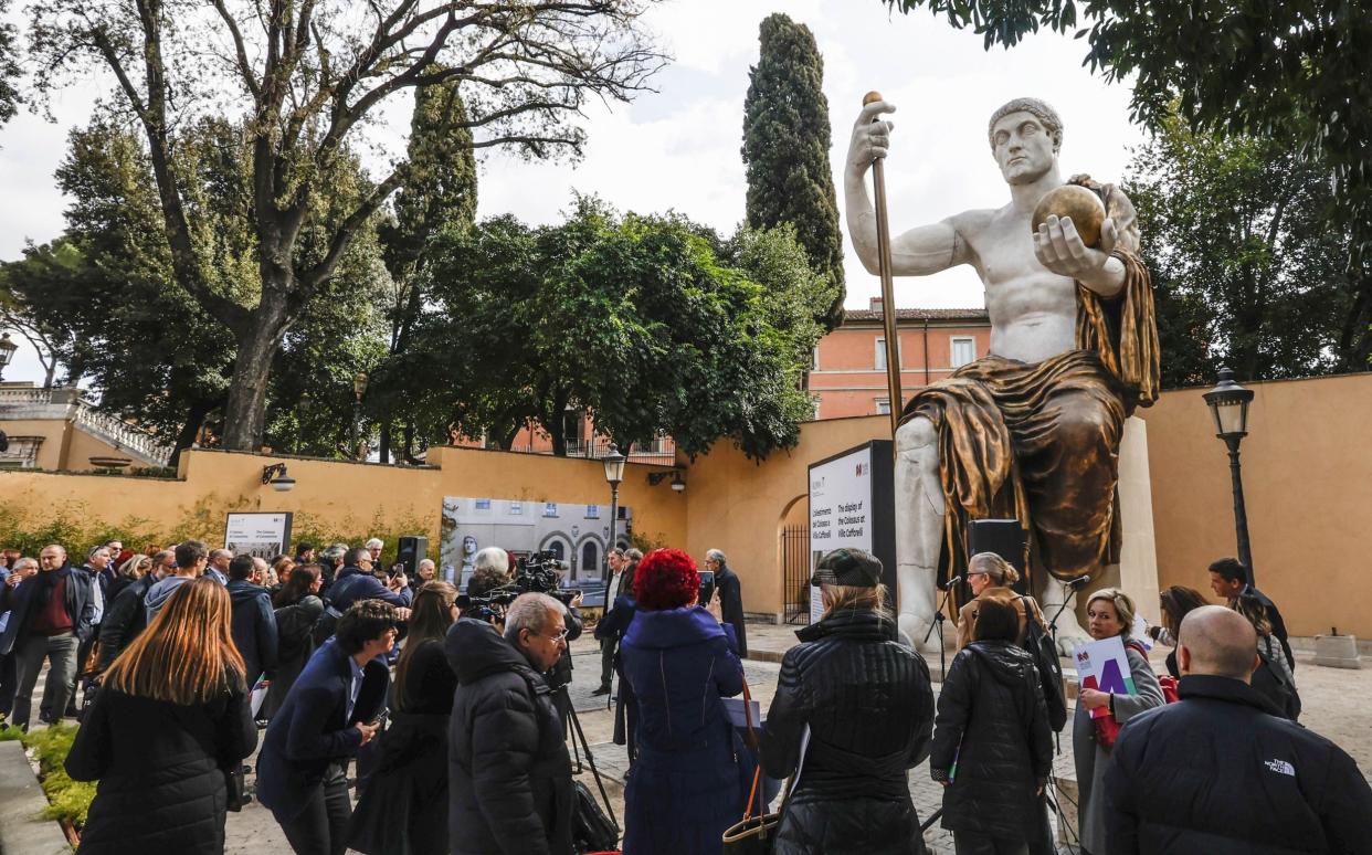 A view of the reconstruction of the Colossus of Constantine