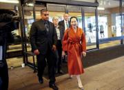 Huawei Technologies Chief Financial Officer Meng Wanzhou leaves for a lunch break during a hearing at British Columbia supreme court in Vancouver