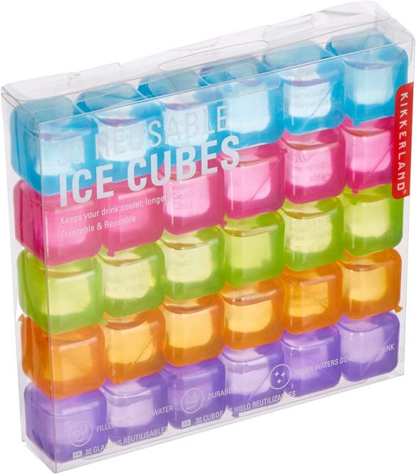 Reusable Ice Cube for Drinks - Multi-Color Plastic Ice Cubes to Keep Drinks  Cool Longer (20 Packs)