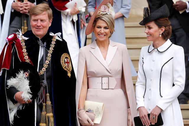 <p>Pool/Max Mumby/Getty Images</p> King Willem-Alexander of the Netherlands, Queen Máxima of the Netherlands and Kate Middleton pictured in 2019