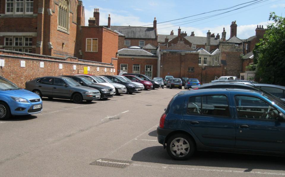 The car park in the heart of Leicester's Old Town photographed prior to the archaeological dig for the remains of King Richard III