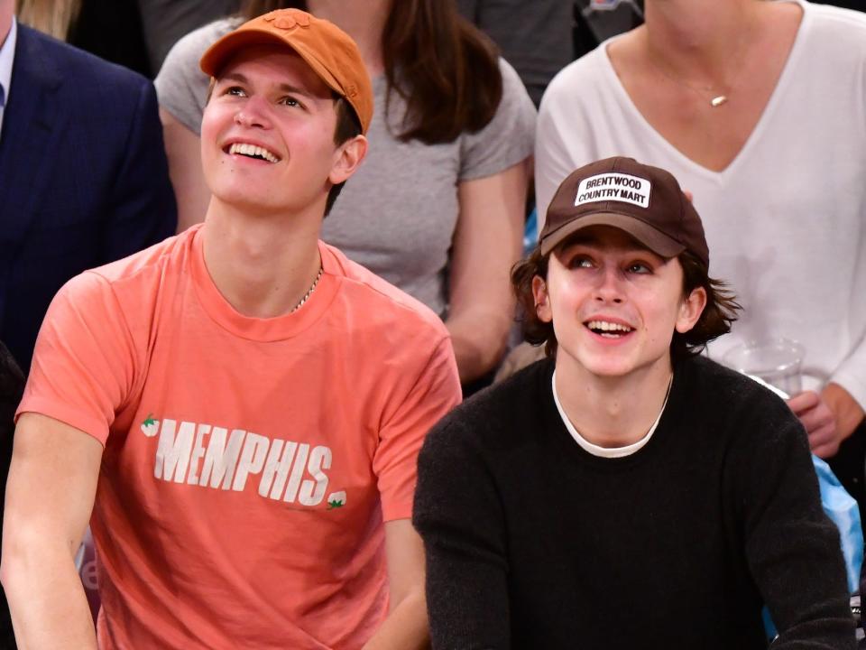 ansel elgort timothee chalamet march 2018 