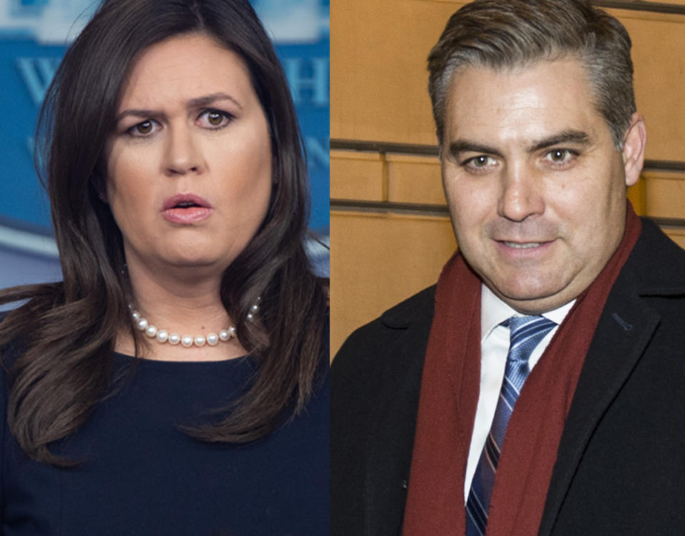 Sarah Sanders and Jim Acosta (Photo: Getty Images)