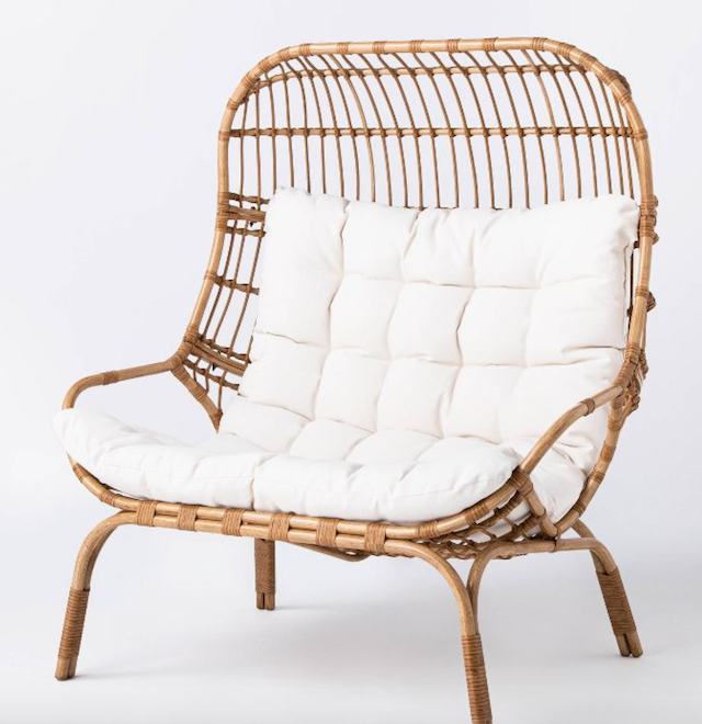 Wicker & Metal Patio Egg Chair