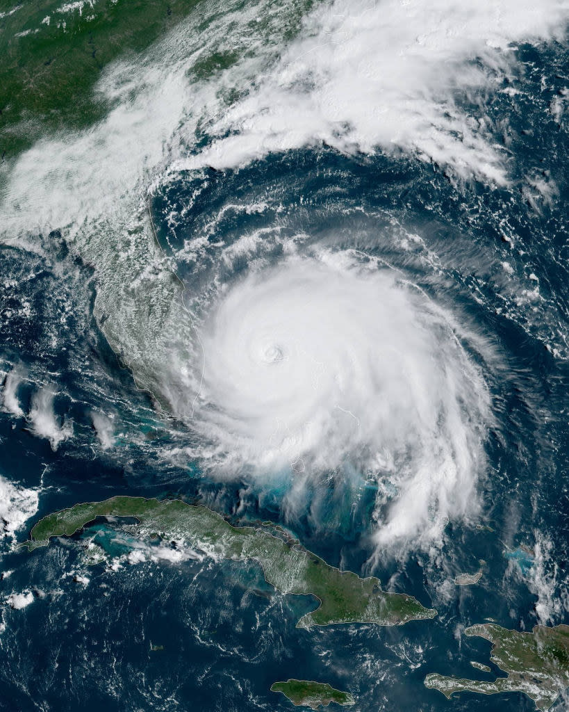 Closeup of a hurricane formation