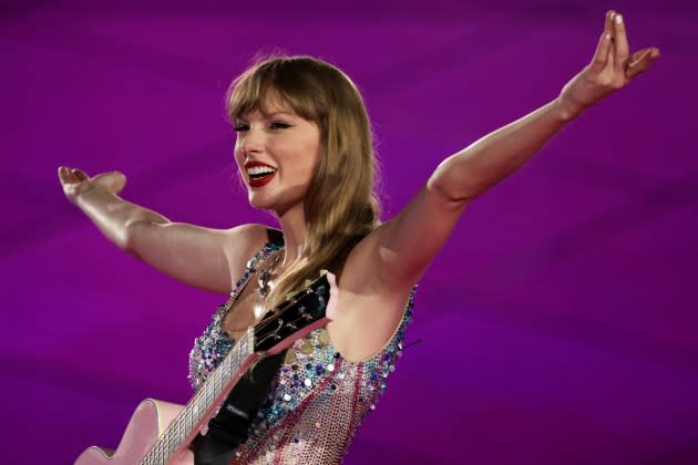 Taylor Swift performs  at the National Stadium on March 2, 2024 in Singapore.  - Credit: Ashok Kumar/Getty Images