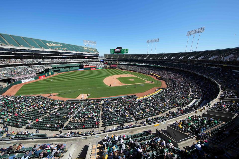 A view of Oakland's RingCentral Coliseum.