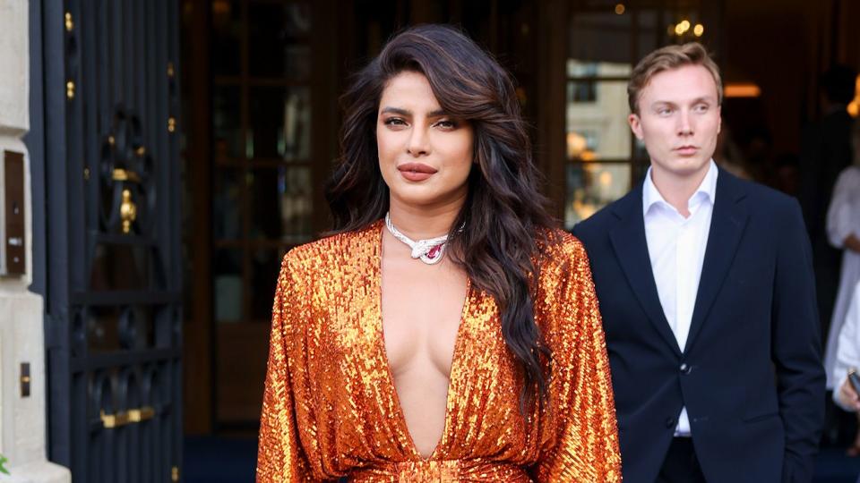 Priyanka Chopra is seen outside the Ritz Hotel on June 06, 2022 in Paris, France.