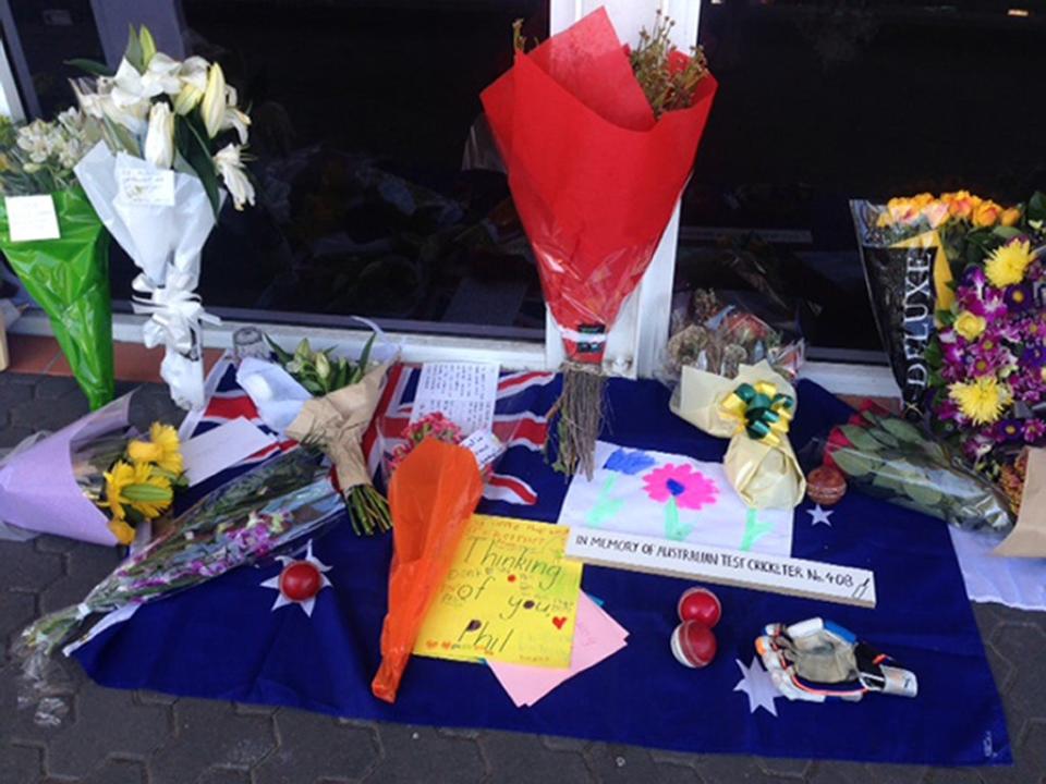 Tributes were left outside Sydney Cricket Ground in memory of Phillip Hughes (Jennifer Cockerall/PA) (PA Archive)