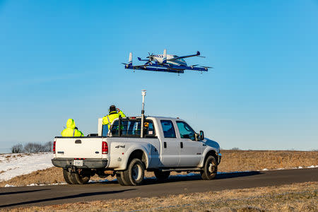 Boeing's Autonomous Passenger Air Vehicle (PAV) prototype is shown during an inaugural test flight, in Manassas, Virginia, U.S., January 22, 2019. Boeing/Handout via REUTERS