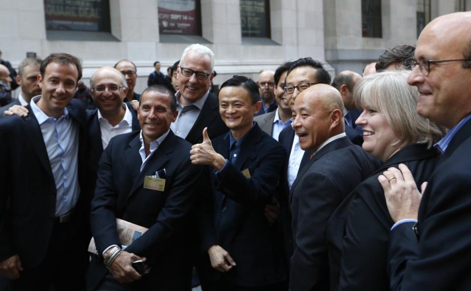 No, these folks aren’t lined up for the iPhone 6. These people are here for Alibaba’s IPO today. And it’s already insane outside the New York Stock Exchange. Take a look. And so it begins! It’s Alibaba IPO day at @nyse. pic.twitter.com/QyfMsoLokB — CNBC Tech (@CNBCtech) September 19, 2014 Jack Ma $BABA and Jet Li outside the NYSE pic.twitter.com/8RHUytpP6P — Bob Pisani (@BobPisani) September 19, 2014 A $BABA selfie for @JoeSquawk pic.twitter.com/qY7oXDtbzG — Kayla Tausche (@kaylatausche) September 19, 2014 “@CNBC: Meet the billionaires of Alibaba: http://t.co/OhH4kW9w4I (via @robtfrank) $BABA pic.twitter.com/vUFo9Mdt3u”@SquawkCNBC good selfie — Tom Thomason, (@TommyThomason) September 19, 2014 There’s a huge crowd outside the NYSE. Outside the @NYSE, a large crowd is already forming ahead of the #AlibabaIPO: http://t.co/YAhX6JjaCV (via @sallyshin) pic.twitter.com/uzOZc30f2Q — CNBC Newsroom (@CNBCnow) September 19, 2014 This is where $BABA will begin trading tomorrow morning at the @nyse. The calm before the storm. @CNBCClosingBell pic.twitter.com/dHbevAp8EB — Bill Griffeth (@BillGriffeth) September 18, 2014 REUTERS/Lucas Jackson Alibaba Group Holding Ltd founder Jack Ma (5th L) arrives at the New York Stock Exchange for his company’s initial public offering (IPO) under the ticker “BABA” in New York September 19, 2014. REUTERS/Lucas Jackson Alibaba Group Holding Ltd founder Jack Ma (C) gestures as he arrives at the New York Stock Exchange for his company’s initial public offering (IPO) under the ticker “BABA” in New York September 19, 2014. Calm before the storm… @AlibabaTalk @nyse @CNBC pic.twitter.com/FKVHx7mINI — … (@BRubinCNBC) September 19, 2014 Read more stories on Business Insider, Malaysian edition of the world’s fastest-growing business and technology news website.