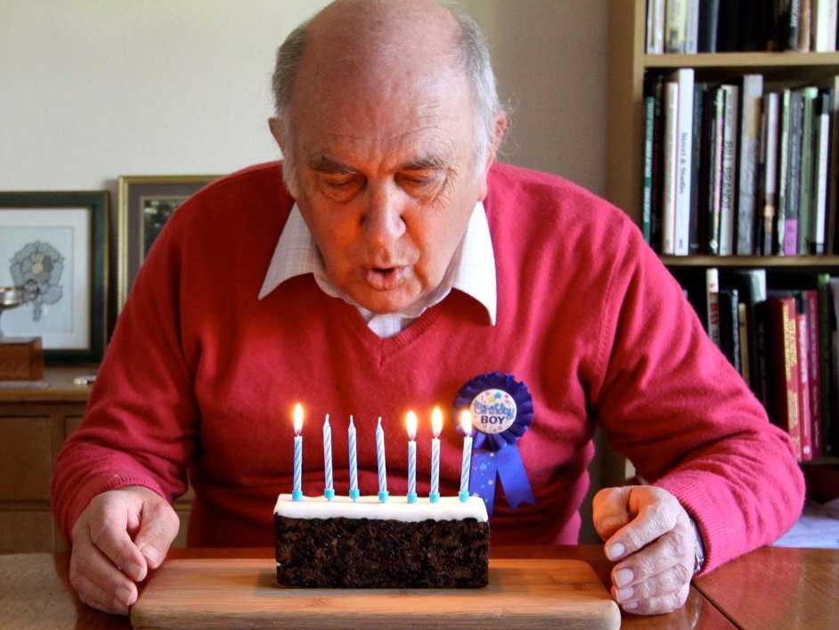 birthday cake candles old man