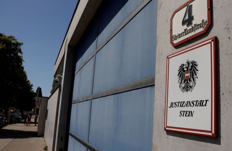 FILE PHOTO: View of the sign of the prison in Krems an der Donau