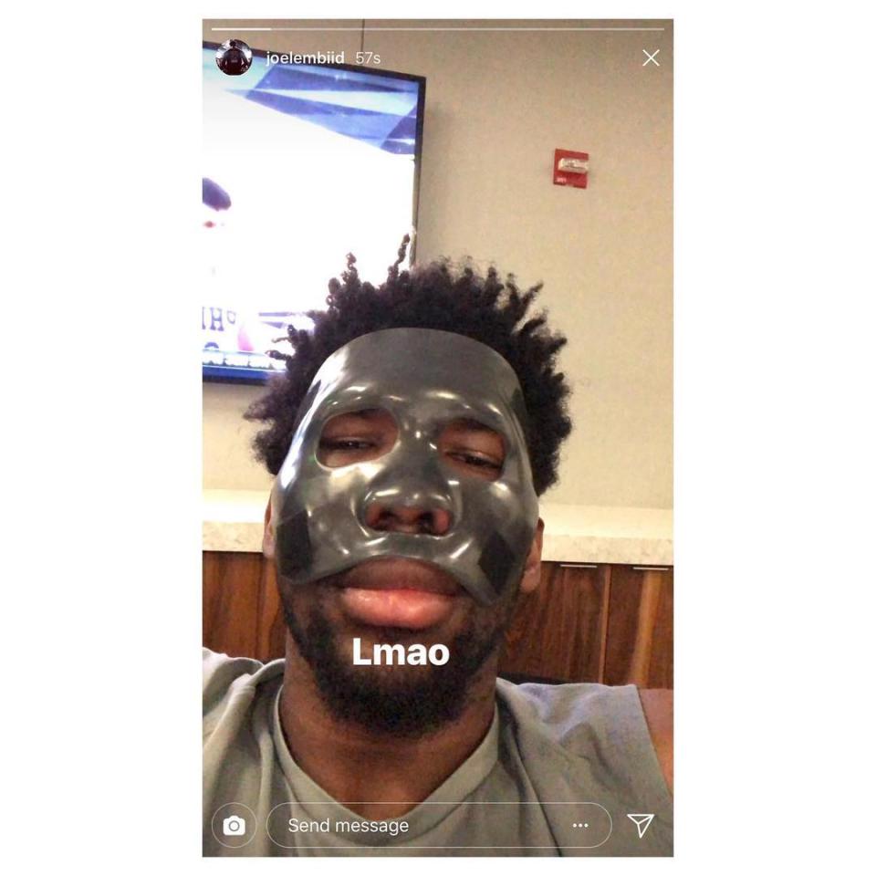 No one cared who Joel Embiid was until he put on the mask. (Image via joelembiid on Instagram)