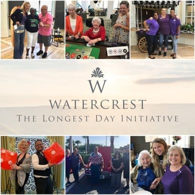 Watercrest Senior Living Group raises awareness of the Alzheimer’s Association’s Global Initiative: The Longest Day with unique fundraising events in each of their senior living communities.