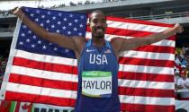 2016 Rio Olympics - Athletics - Final - Men's Triple Jump Final - Olympic Stadium - Rio de Janeiro, Brazil - 16/08/2016. Christian Taylor (USA) of USA celebrates after winning the gold medal. REUTERS/Phil Noble