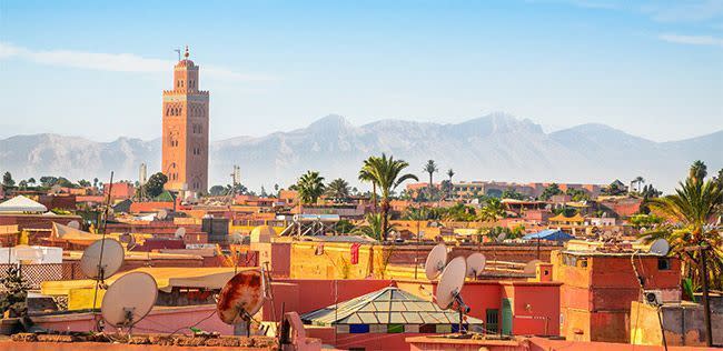 Vue panoramique sur Marrakech et l’ancienne médina.