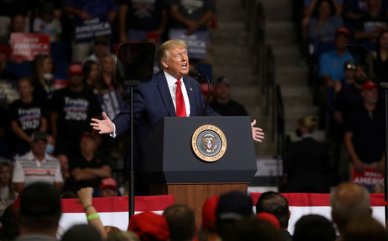 FILE PHOTO: U.S. President Donald Trump holds his first re-election campaign rally in several months in Tulsa, Oklahoma