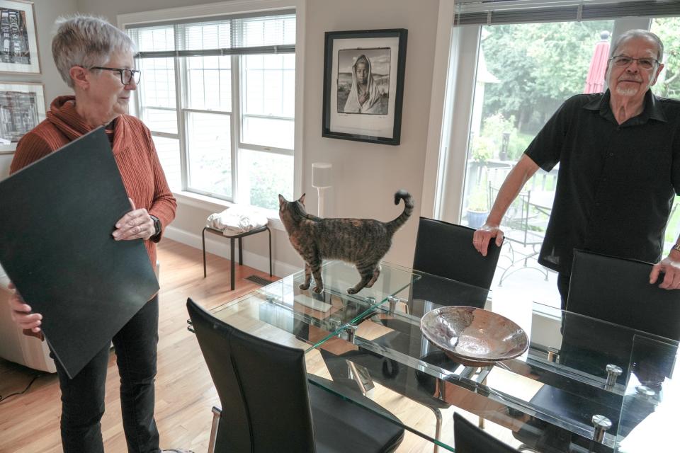 Photographer and actor Keith Jochim in his Warwick home with his wife, Linda Golob.