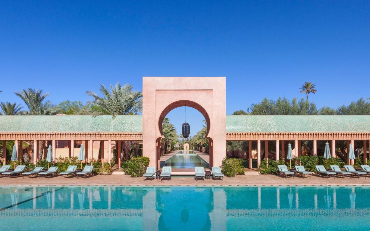 The main swimming pool at Amanjena in Marrakech - Daniel Herendi