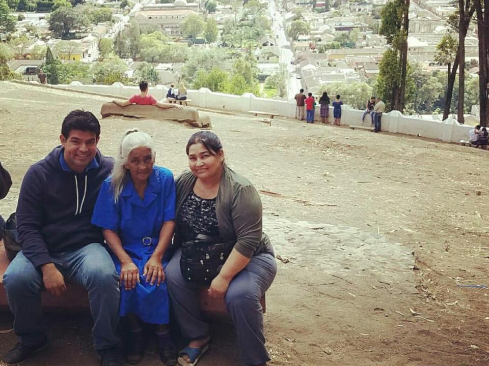 Juan Antonio Sorto with his mother and grandmother.