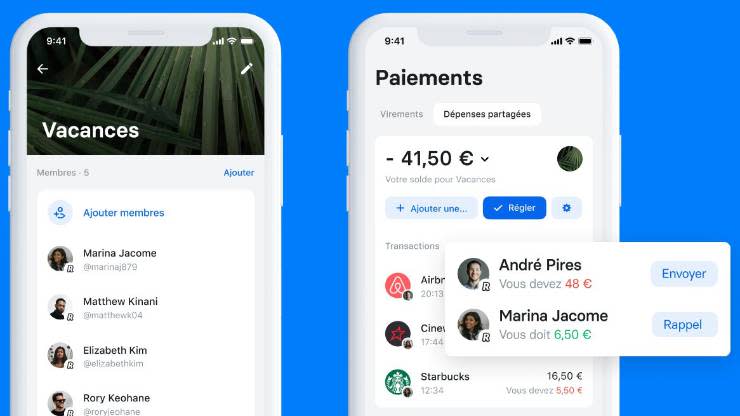 Dépenses partagées dans l'application Revolut