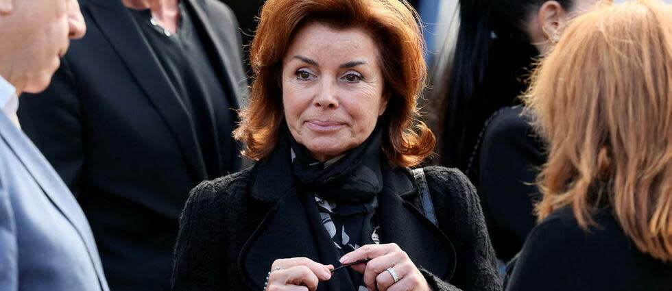 Dominique Tapie lors des obsèques de son mari Bernard Tapie, ex-homme d'affaires et ministre, à l'église Saint-Germain-des-Prés, à Paris 6e, le 6 octobre 2021.  - Credit:Thomas Coex/AFP