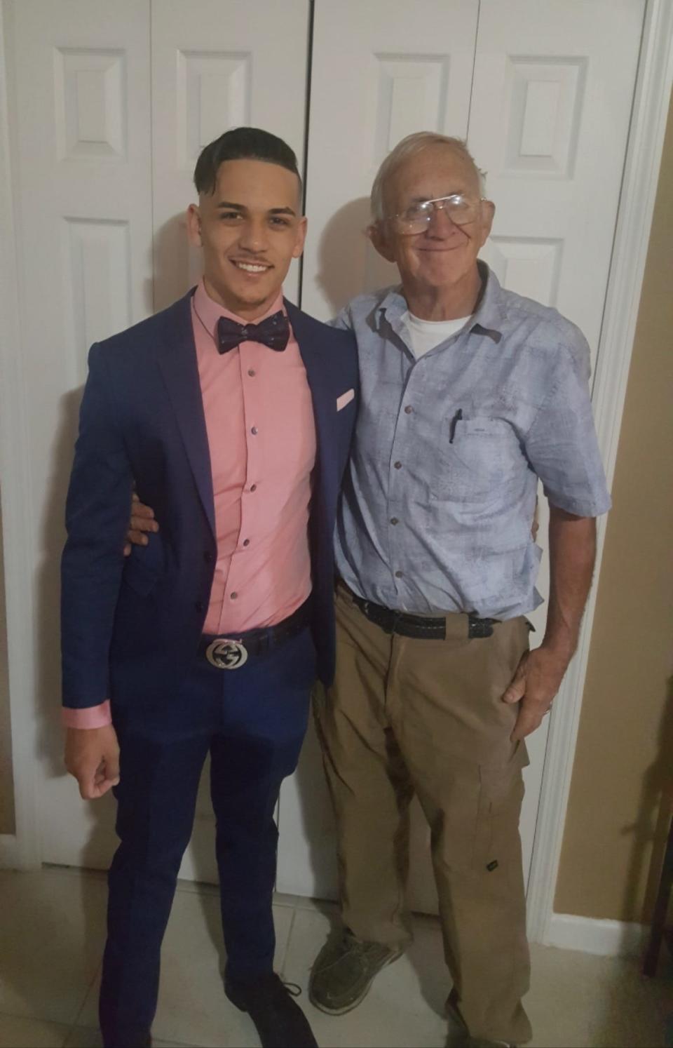 Brandon Kapas is pictured with his grandfather, William Kapas Sr.