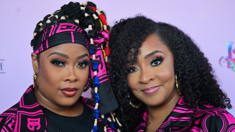 Da Brat, left and Jessica Dupart attend “Brat Loves Judy” Season Two Premiere on June 9, 2022 in Atlanta, Georgia.