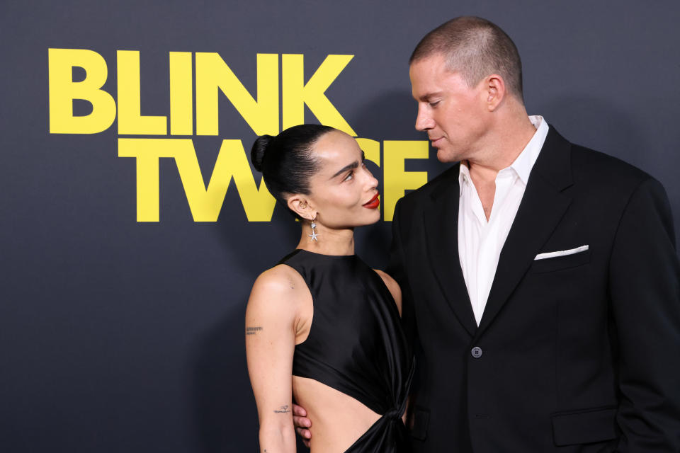 LOS ANGELES, CALIFORNIA - AUGUST 08: (L-R) Zoë Kravitz and Channing Tatum attend the Los Angeles Premiere of Amazon MGM Studios' 