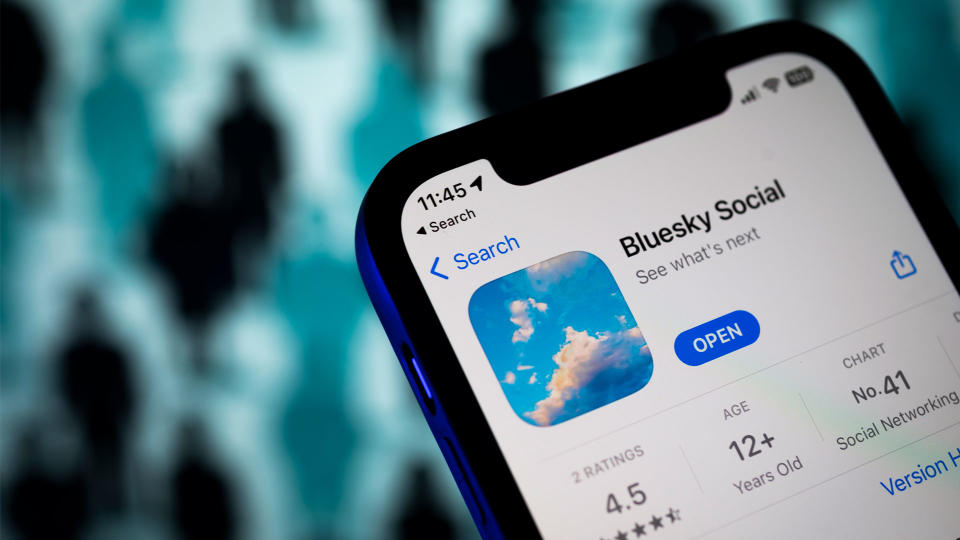 The Bluesky Social app shown on the app store.
