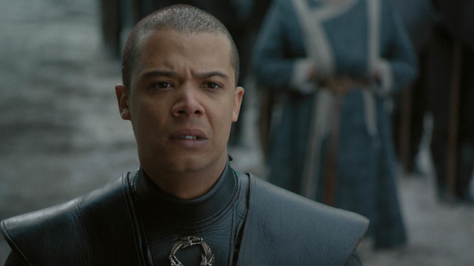 Grey Worm (Jacob Anderson) is over all this nonsense about Jon being pardoned after killing Daenerys. He takes the Unsullied and sets sail for Missandei's (Nathalie Emmanuel) old hometown, Naath.<br /><br />But, since Martin's books say there could be some deadly butterflies there, our guy should probably pack some bug spray.