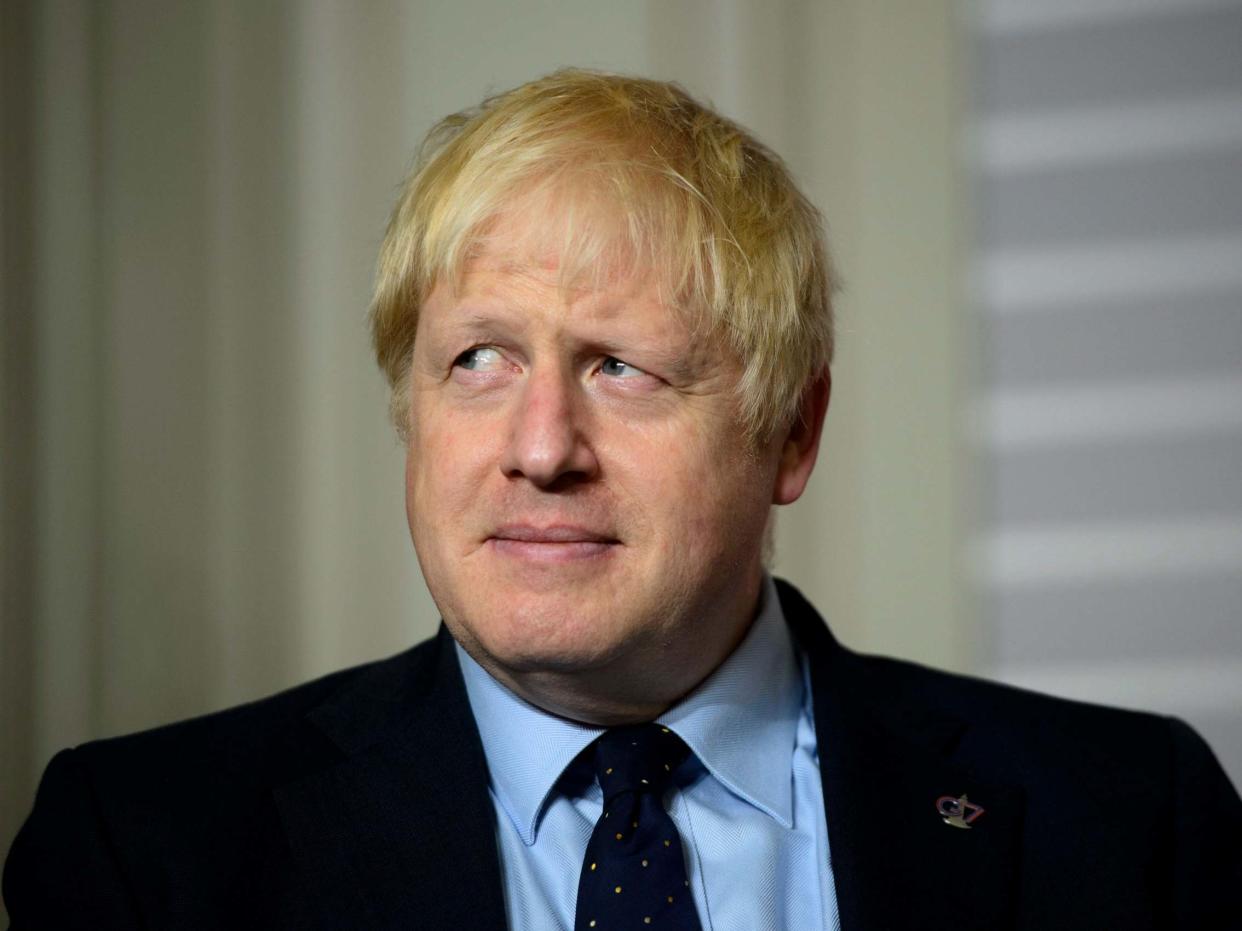 Prime minister Boris Johnson attends the G7 summit in Biarritz, France, 24 August 2019: Sean Kilpatrick/The Canadian Press via AP