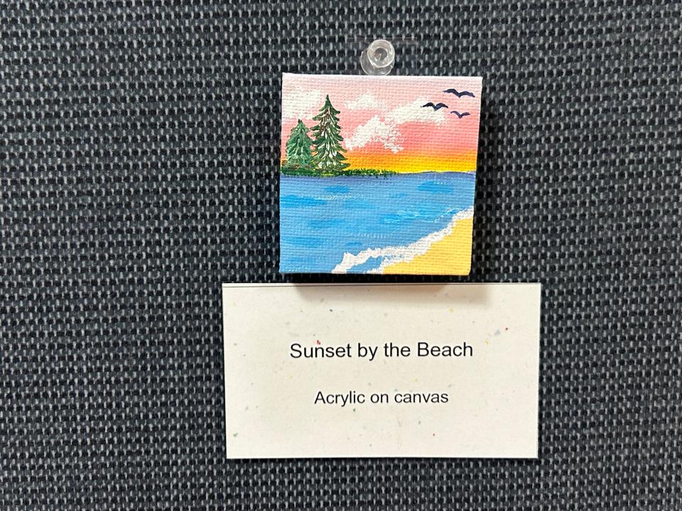 LSSU students summited art pieces on very tiny canvases to show off their creativity and skills.