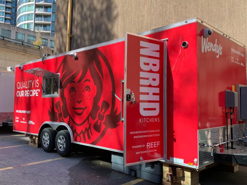 Wendy’s has set up mobile kitchens across London to offer food for delivery. (Wendys / PA)