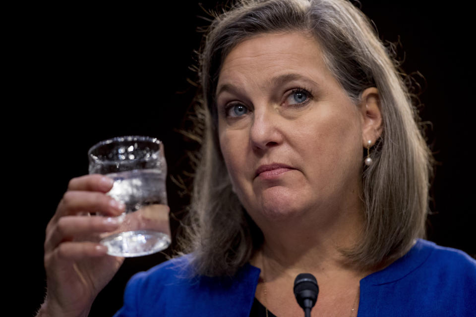 Victoria Nuland appears before a Senate Intelligence Committee hearing. (Photo: Andrew Harnik/AP)