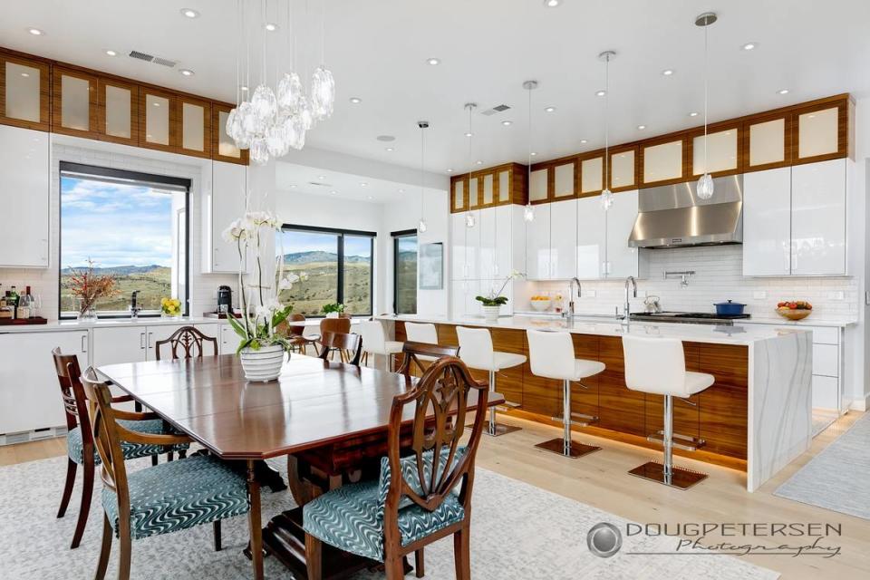 The house was torn down to the studs in 2020 and completely remodeled, real estate agent Lysi Bishop said. This is the main kitchen area.