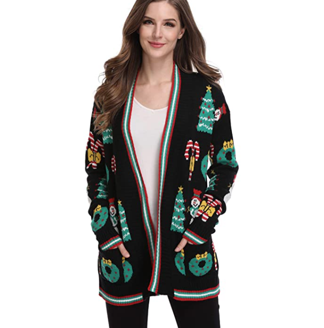 Ugly Christmas Sweater Cardigan for Women