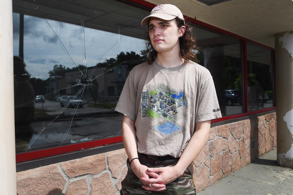Rob Robinson at an abandoned Arby’s on Patton Ave in Asheville, June 5, 2024.