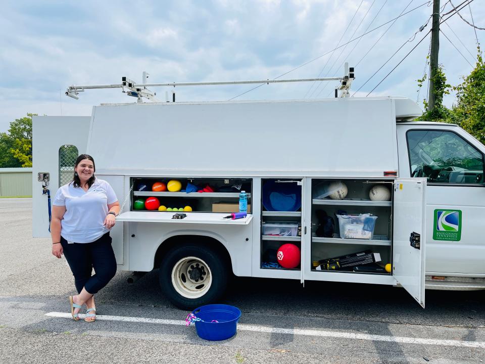 Whitney Fitzsimons with the Park & Play Mobile before it is wrapped and ready for summer fun. The special events and recreation coordinator for the Knox County Parks and Recreation department has been dubbed “Queen of the Park & Play program” by her co-workers. “Everything nonathletic and not involving maintenance comes out of my office: programs, special events and third-party rentals and all of our marketing communications,” Fitzsimons said.
May 2023