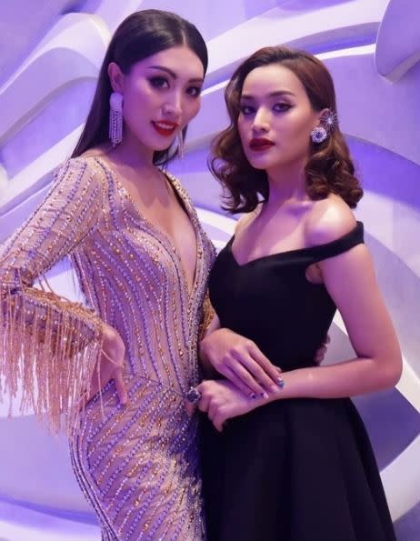 施雅欣（左）曾在泰國跨性別秀場拿下「國際皇后小姐」季軍。（圖／翻攝自yayashiyaxin IG）