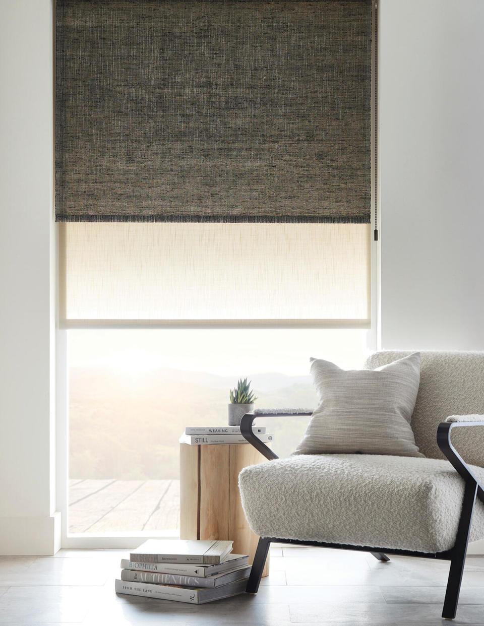 Shown in the Chakra colorway, Aura combines ramie and arrowroot in a complex, contemplative weave