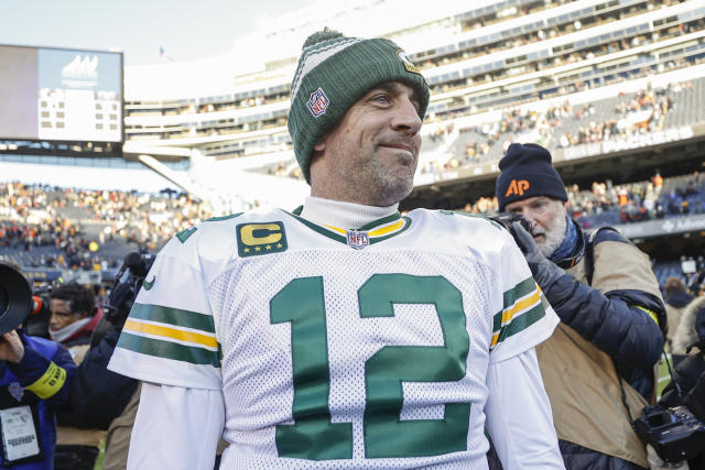 California quarterback Aaron Rodgers gestures to fans after Cal