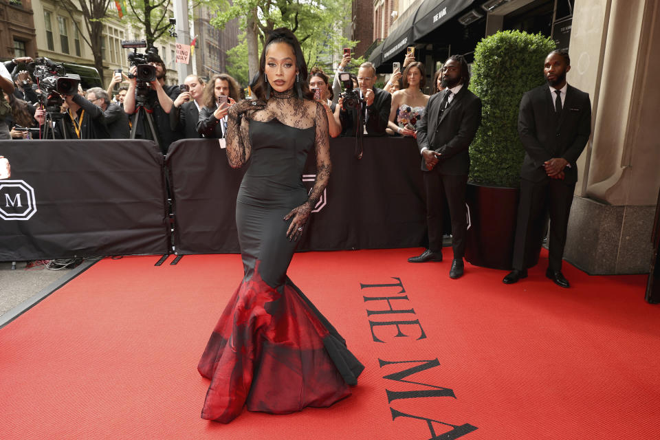 La La Anthony departs The Mark Hotel prior to attending The Metropolitan Museum of Art's Costume Institute benefit gala celebrating the opening of "Sleeping Beauties: Reawakening Fashion" on Monday, May 6, 2024, in New York. (Photo by CJ Rivera/Invision/AP)