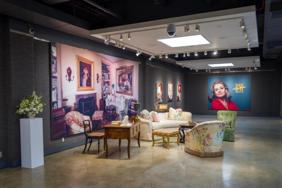 A recreation of part of Barbara Walters’s New York abode was on display for the auction featuring many of her home items this week.