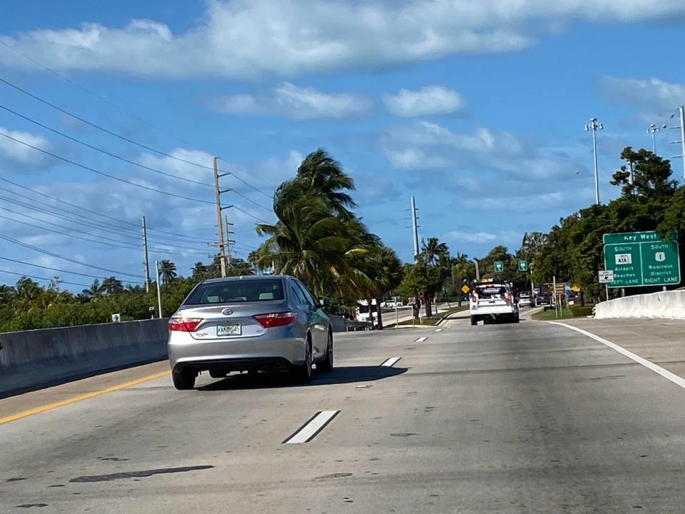 The Cow Key Channel Bridge is located at mile marker 4, linking Stock Island to Key West proper.