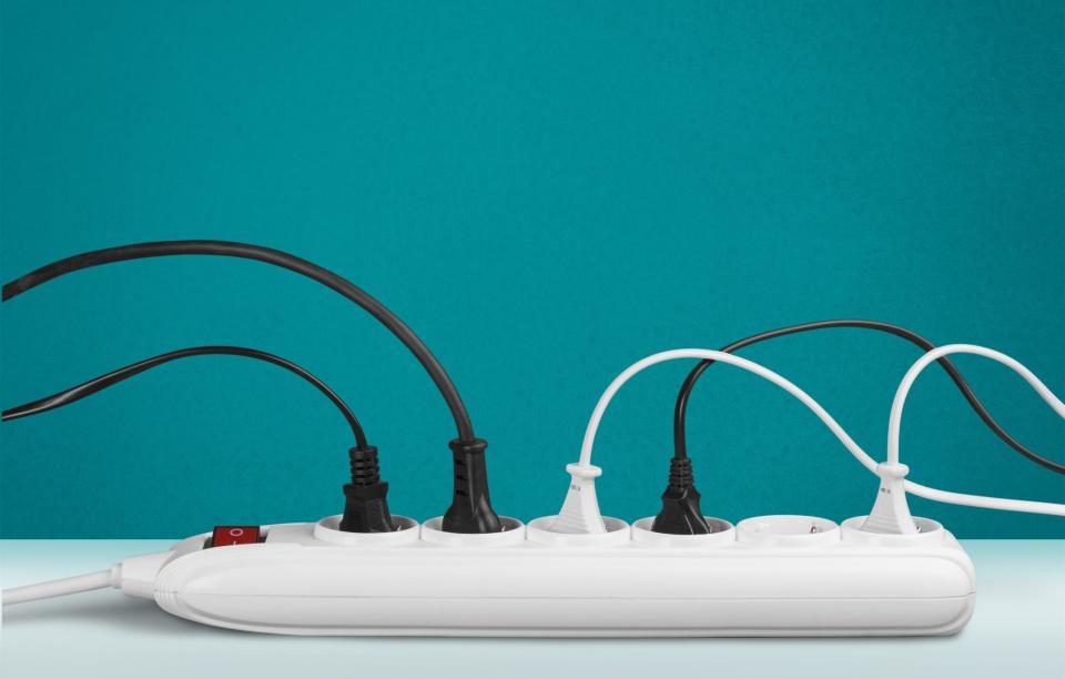 If you're using power strips and extension cords to light up your holiday decorations, be careful not to overload the outlets.