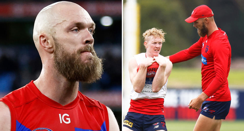 Pictured Max Gawn left and with Clayton Oliver right
