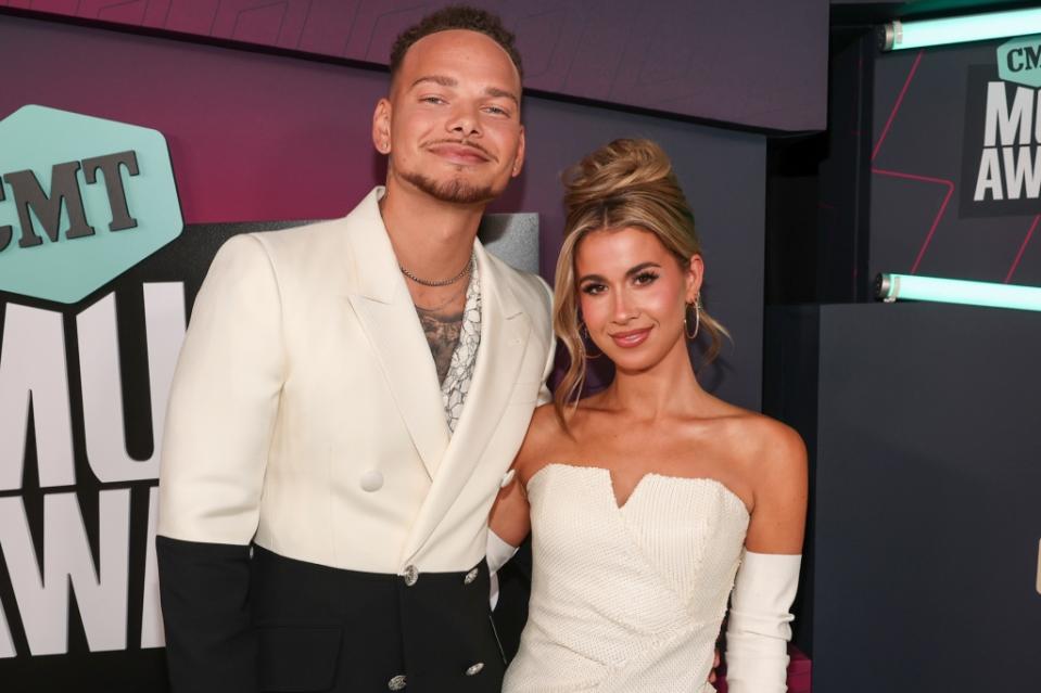 Kane Brown and Katelyn Brown at the 2023 CMT Music Awards held at Moody Center on April 2, 2023 in Austin, Texas.