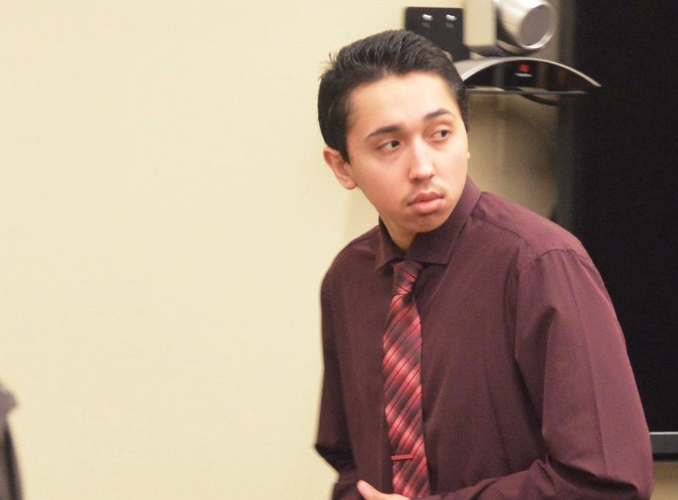 Juan Sandro Cabrera is escorted from the courtroom during a recess for his trial on Wednesday, Oct. 23, 2019, at 20th Circuit Court in Grand Haven.